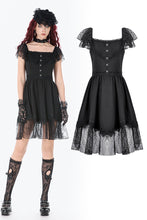 Load image into Gallery viewer, Black Gothic Sweet Bow Lace Lolita Dress DW1159 - Gothlolibeauty