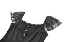 Load image into Gallery viewer, Black Gothic Sweet Bow Lace Lolita Dress DW1159 - Gothlolibeauty