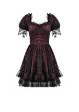 Load image into Gallery viewer, Red Black Lace Priness Dress DW1160 - Gothlolibeauty
