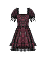 Load image into Gallery viewer, Red Black Lace Priness Dress DW1160 - Gothlolibeauty
