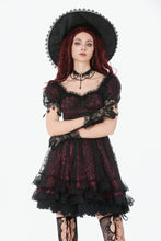 Load image into Gallery viewer, Red Black Lace Priness Dress DW1160 - Gothlolibeauty