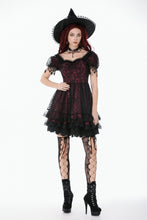 Load image into Gallery viewer, Red Black Lace Priness Dress DW1160 - Gothlolibeauty