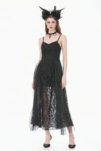 Load image into Gallery viewer, Dark Rite Gothic Lace and Mesh Long Dress DW1165