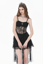Load image into Gallery viewer, Dark Ritual Gothic Lace Hollow Tail Dress DW1166