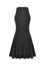 Load image into Gallery viewer, Night Vine Shackles - Dark Techwear Halter V-Neck Cross Pendant Double Eyelet Corset Lace-Up A-Line Dress DW1168