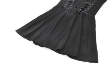 Load image into Gallery viewer, Night Vine Shackles - Dark Techwear Halter V-Neck Cross Pendant Double Eyelet Corset Lace-Up A-Line Dress DW1168