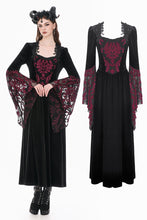 Load image into Gallery viewer, Victorian Burnout Velvet Gothic Long Dress DW1170