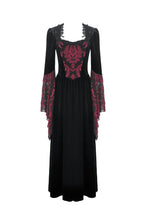 Load image into Gallery viewer, Victorian Burnout Velvet Gothic Long Dress DW1170