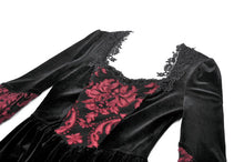 Load image into Gallery viewer, Victorian Burnout Velvet Gothic Long Dress DW1170