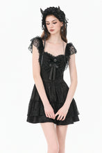 Load image into Gallery viewer, Gothic Lolita Jacquard Lace Flutter-Sleeve Cake Mini Dress DW1171