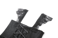 Load image into Gallery viewer, Gothic Lolita Jacquard Lace Flutter-Sleeve Cake Mini Dress DW1171