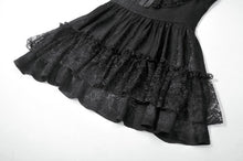 Load image into Gallery viewer, Gothic Lolita Jacquard Lace Flutter-Sleeve Cake Mini Dress DW1171
