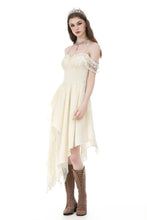 Load image into Gallery viewer, Vintage Gothic Textured Lace Irregular Strap Dress DW1172