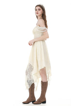Load image into Gallery viewer, Vintage Gothic Textured Lace Irregular Strap Dress DW1172