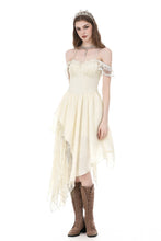 Load image into Gallery viewer, Vintage Gothic Textured Lace Irregular Strap Dress DW1172
