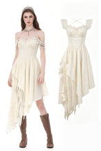 Load image into Gallery viewer, Vintage Gothic Textured Lace Irregular Strap Dress DW1172