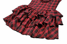 Load image into Gallery viewer, Sweet Punk Red  Black Tartan Cami Dress with Heart Buckle  DW1173