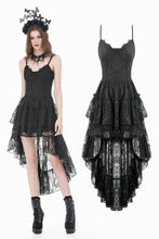 Load image into Gallery viewer, Retro Gothic Lace Camisole High-Low Ruffle Tail Dress DW1177