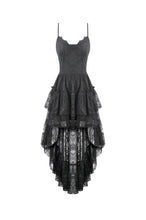 Load image into Gallery viewer, Retro Gothic Lace Camisole High-Low Ruffle Tail Dress DW1177