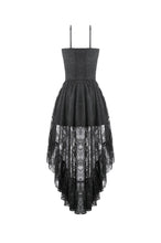 Load image into Gallery viewer, Retro Gothic Lace Camisole High-Low Ruffle Tail Dress DW1177