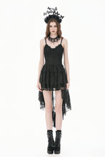 Load image into Gallery viewer, Retro Gothic Lace Camisole High-Low Ruffle Tail Dress DW1177