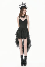 Load image into Gallery viewer, Retro Gothic Lace Camisole High-Low Ruffle Tail Dress DW1177