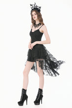 Load image into Gallery viewer, Retro Gothic Lace Camisole High-Low Ruffle Tail Dress DW1177