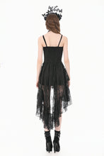 Load image into Gallery viewer, Retro Gothic Lace Camisole High-Low Ruffle Tail Dress DW1177
