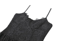 Load image into Gallery viewer, Retro Gothic Lace Camisole High-Low Ruffle Tail Dress DW1177