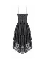 Load image into Gallery viewer, Gothic Romantic All-Stretch Lace Cami Dress with High-Low Ruffle Tail Hem DW1178