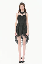 Load image into Gallery viewer, Gothic Romantic All-Stretch Lace Cami Dress with High-Low Ruffle Tail Hem DW1178