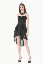 Load image into Gallery viewer, Gothic Romantic All-Stretch Lace Cami Dress with High-Low Ruffle Tail Hem DW1178