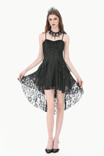 Load image into Gallery viewer, Gothic Romantic All-Stretch Lace Cami Dress with High-Low Ruffle Tail Hem DW1178