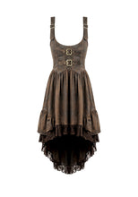 Load image into Gallery viewer, Steampunk Vintage Tie-Dye Leather Patchwork Lace Dress DW1181