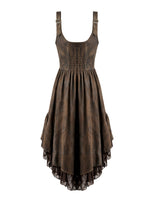 Load image into Gallery viewer, Steampunk Vintage Tie-Dye Leather Patchwork Lace Dress DW1181