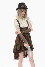 Load image into Gallery viewer, Steampunk Vintage Tie-Dye Leather Patchwork Lace Dress DW1181