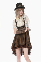 Load image into Gallery viewer, Steampunk Vintage Tie-Dye Leather Patchwork Lace Dress DW1181