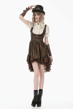Load image into Gallery viewer, Steampunk Vintage Tie-Dye Leather Patchwork Lace Dress DW1181