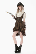 Load image into Gallery viewer, Steampunk Vintage Tie-Dye Leather Patchwork Lace Dress DW1181