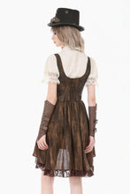 Load image into Gallery viewer, Steampunk Vintage Tie-Dye Leather Patchwork Lace Dress DW1181