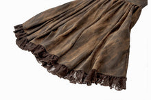 Load image into Gallery viewer, Steampunk Vintage Tie-Dye Leather Patchwork Lace Dress DW1181