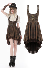 Load image into Gallery viewer, Steampunk Vintage Tie-Dye Leather Patchwork Lace Dress DW1181