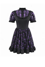 Load image into Gallery viewer, Purple Skull Whisper - Dark Lolita Dress with Skull Print  DW1183