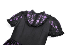 Load image into Gallery viewer, Purple Skull Whisper - Dark Lolita Dress with Skull Print  DW1183