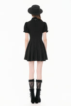 Load image into Gallery viewer, Dark Academic Purple Mesh Lace Patchwork Collar Puff Sleeve Dress DW1184