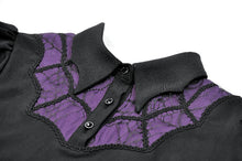 Load image into Gallery viewer, Dark Academic Purple Mesh Lace Patchwork Collar Puff Sleeve Dress DW1184