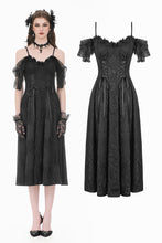 Load image into Gallery viewer, Gothic Romantic Jacquard Gown with Lace Cap Sleeves  DW1189