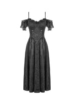 Load image into Gallery viewer, Gothic Romantic Jacquard Gown with Lace Cap Sleeves  DW1189