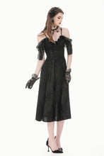 Load image into Gallery viewer, Gothic Romantic Jacquard Gown with Lace Cap Sleeves  DW1189