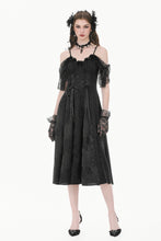 Load image into Gallery viewer, Gothic Romantic Jacquard Gown with Lace Cap Sleeves  DW1189